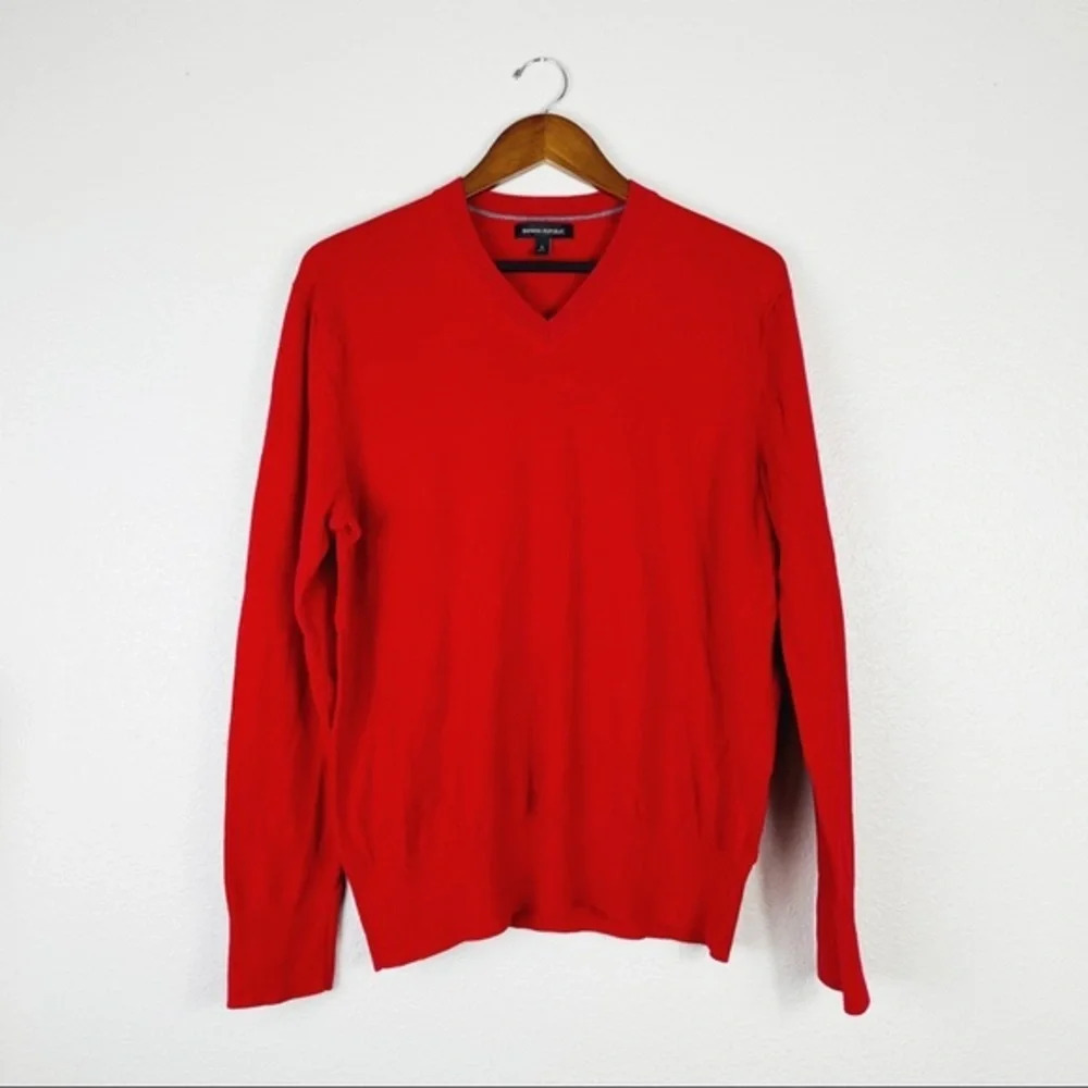 BANANA REPUBLIC Red‎ Patch Elbow Sweater Large